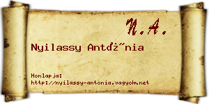 Nyilassy Antónia névjegykártya